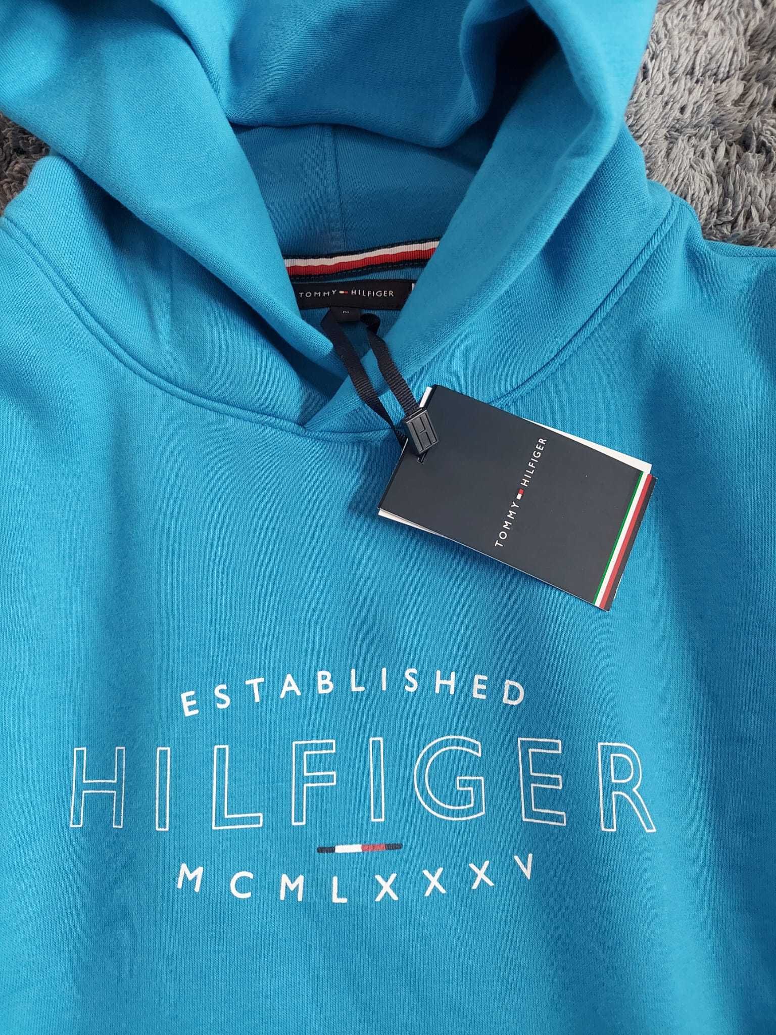 Nowa bluza męska Tommy Hilfiger niebieska rozmiar M