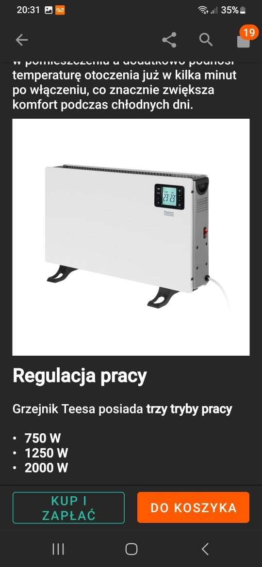 Grzejnik konwektorowy