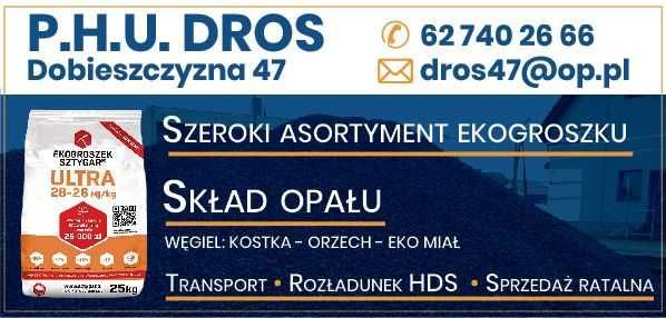 Opał Węgiel ekogroszek kl.26/27KJ -5% popiołu 1200zł PROMOCJA