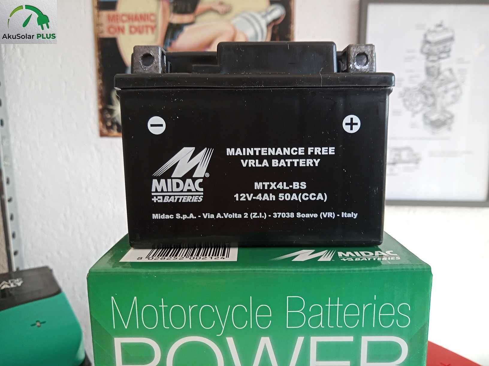 Akumulator Motocyklowy AGM MTX4L-BS 4Ah 50A tel.791x317x644