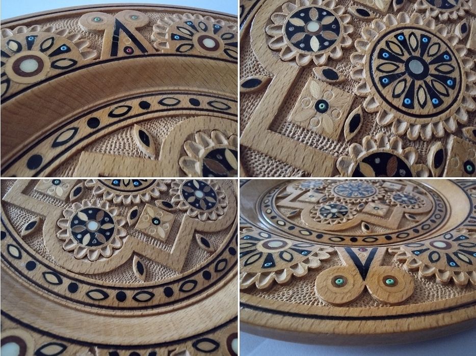 Декоративна тарілка дереворізьблення