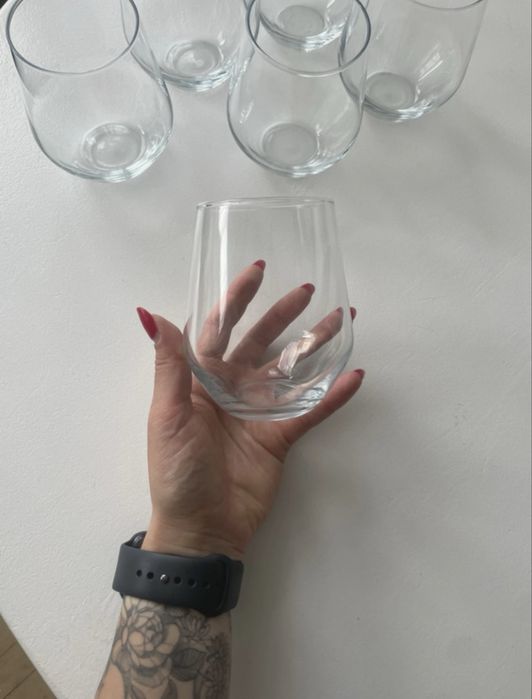 Nowoczesne szklanki komplet 6 sztuk niskie