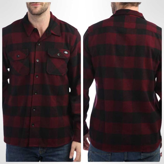 Фланелевая рубашка в клетку DICKIES Sacramento Maroon. Size L/48-50