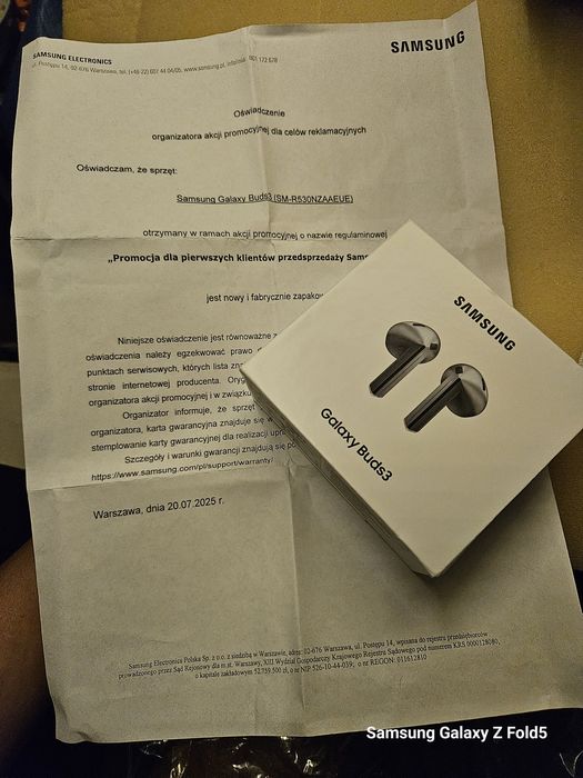 Samsung Galaxy Buds 3, nowe,Nie rozpakowany,2 Lat Gwarancja