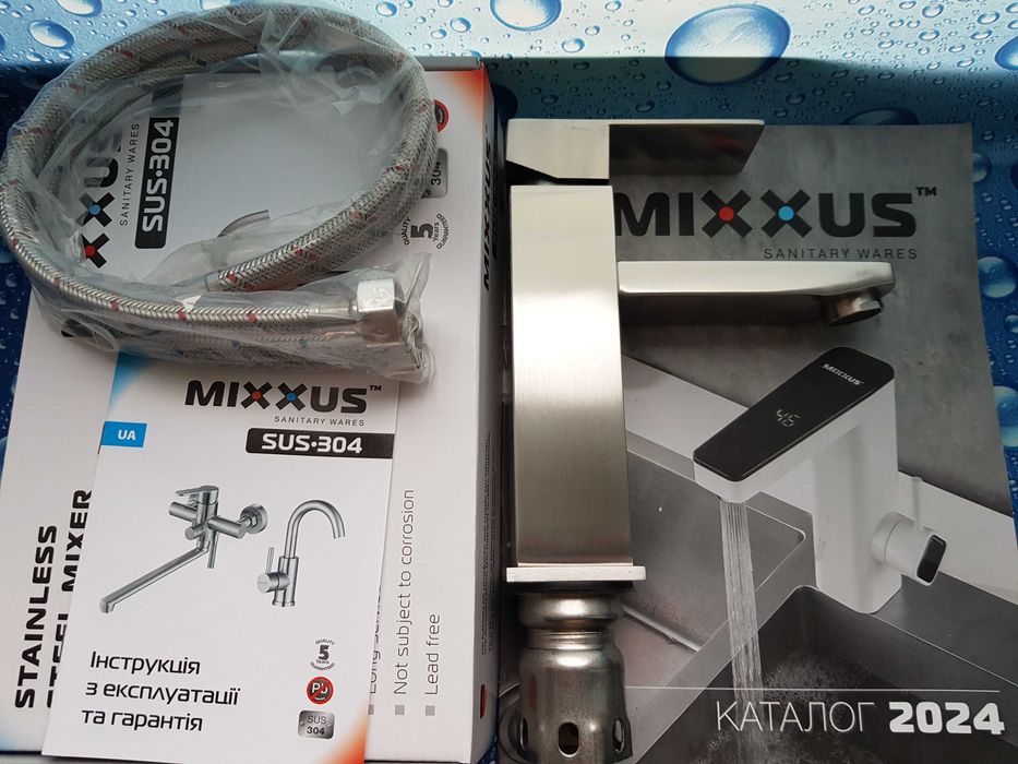 Смеситель змiшувач для умывальника MIXXUS Kub-001 нержавейка