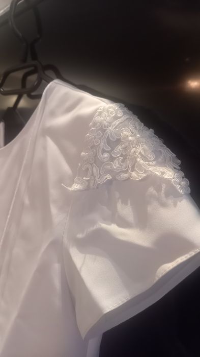 Sukienka komunijna, bolerko, torebka, wianek