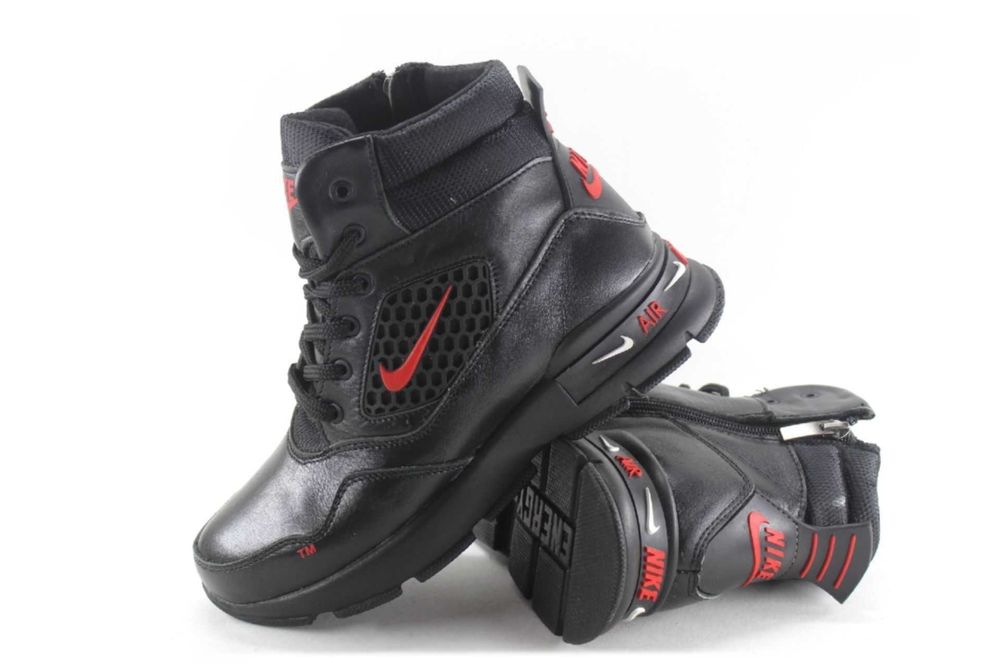 Зимові шкіряні кросівки Nike, черевики на хутрі. унісекс. з 36 по 41р