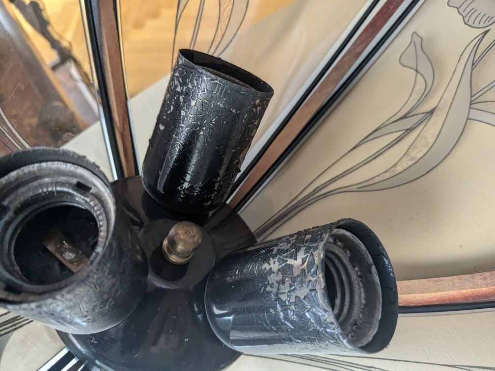 Lampa wisząca "witrażowa" PRL żyrandol