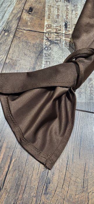 Komplet damski bluzka top legginsy czekolada wysoki stan wiązania S M