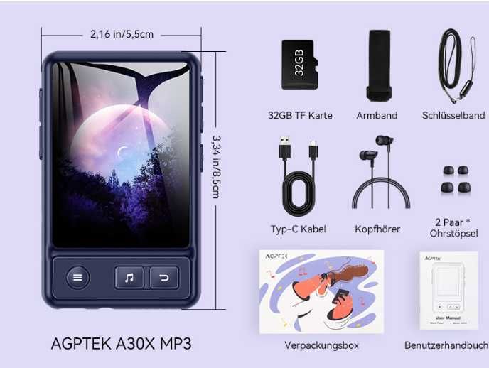 AGPTEK mp3 / fm /bluetooth