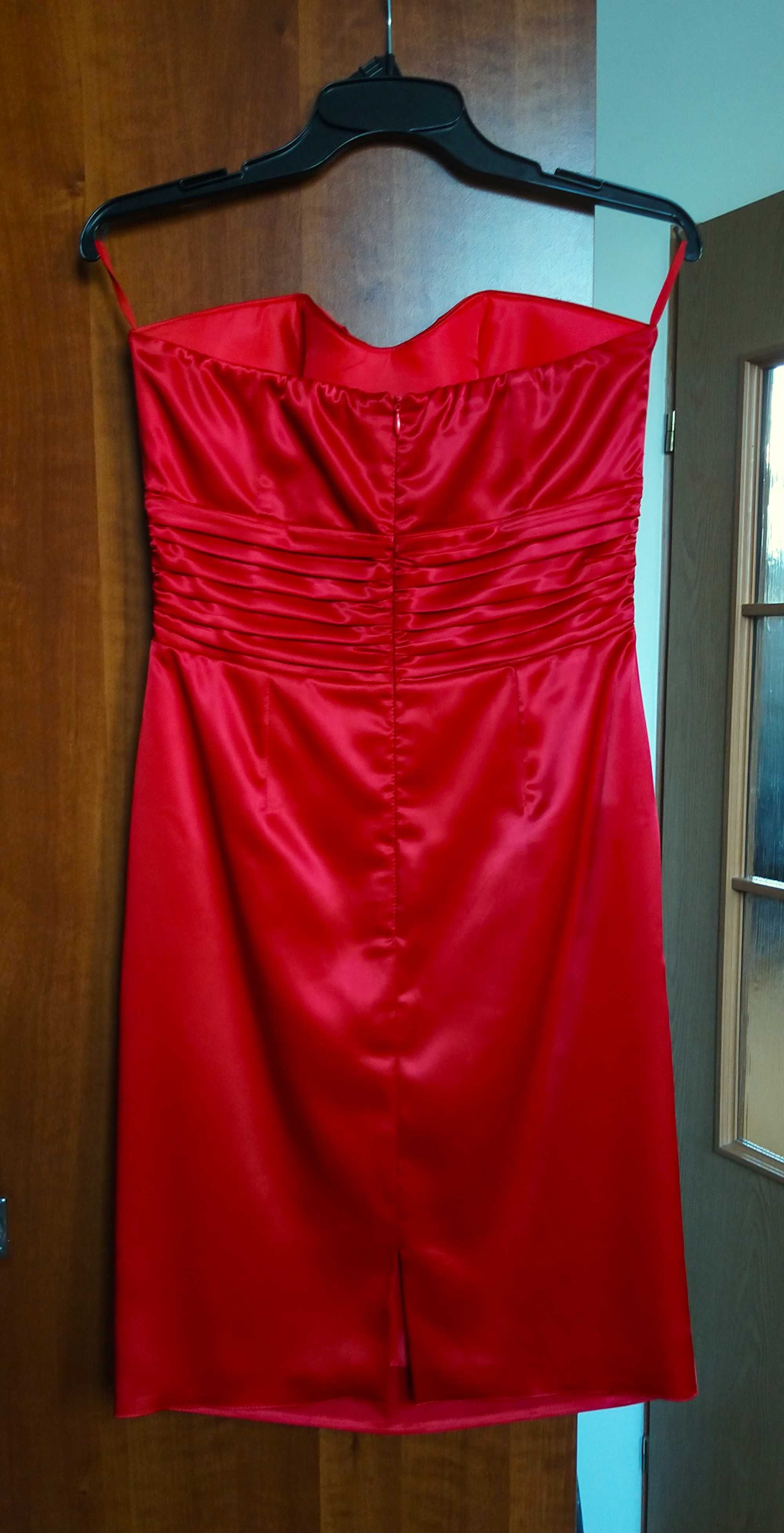 Sukienka satynowa (38), kolor czerwony