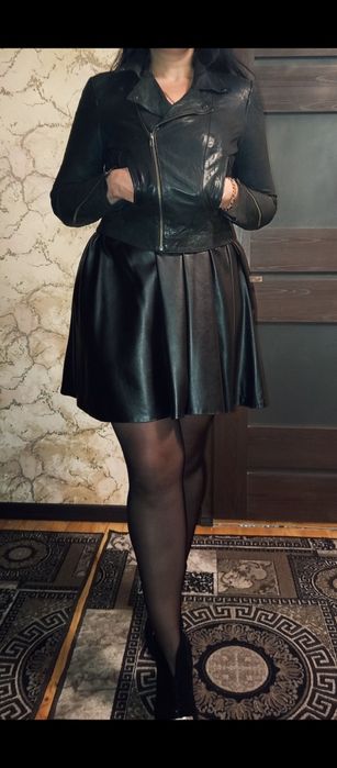 Натуральна шкіряна кожана куртка косуха