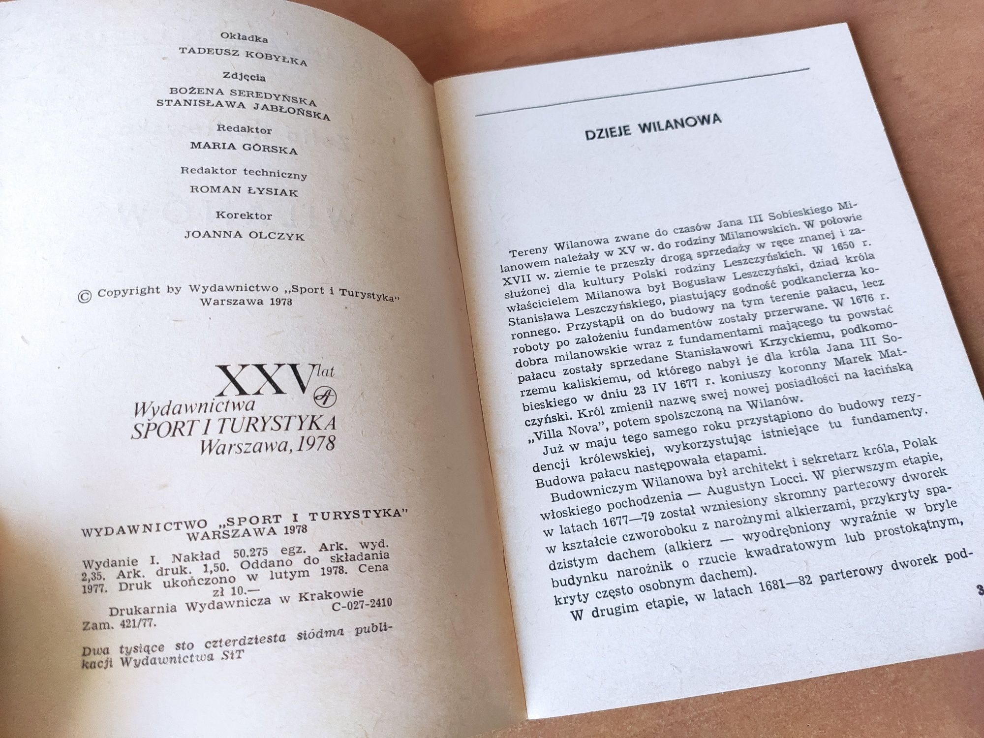 "Wilanów" Z. Kolitowaka 1978 r książeczka PRL