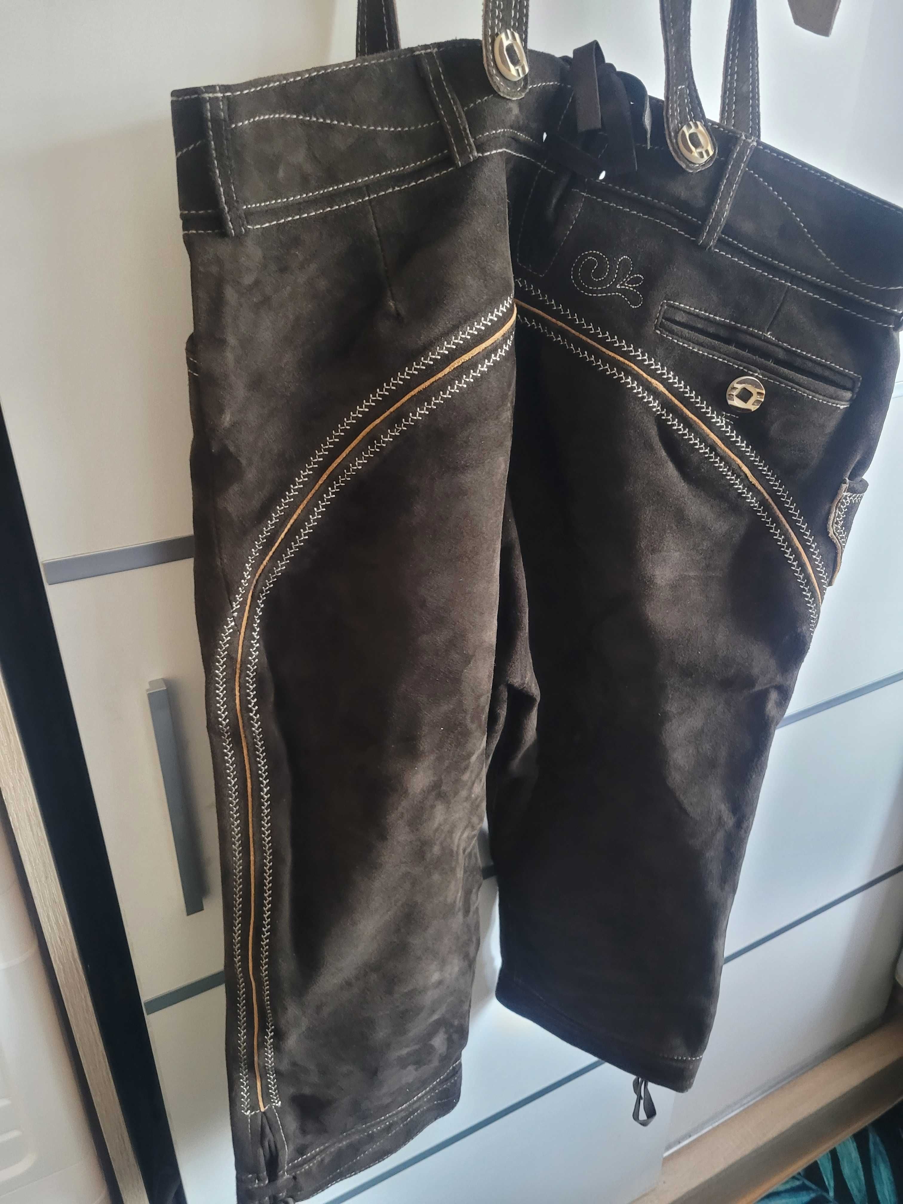 Mega skórzane spodnie w stylu bawarskim na Oktoberfest r.52