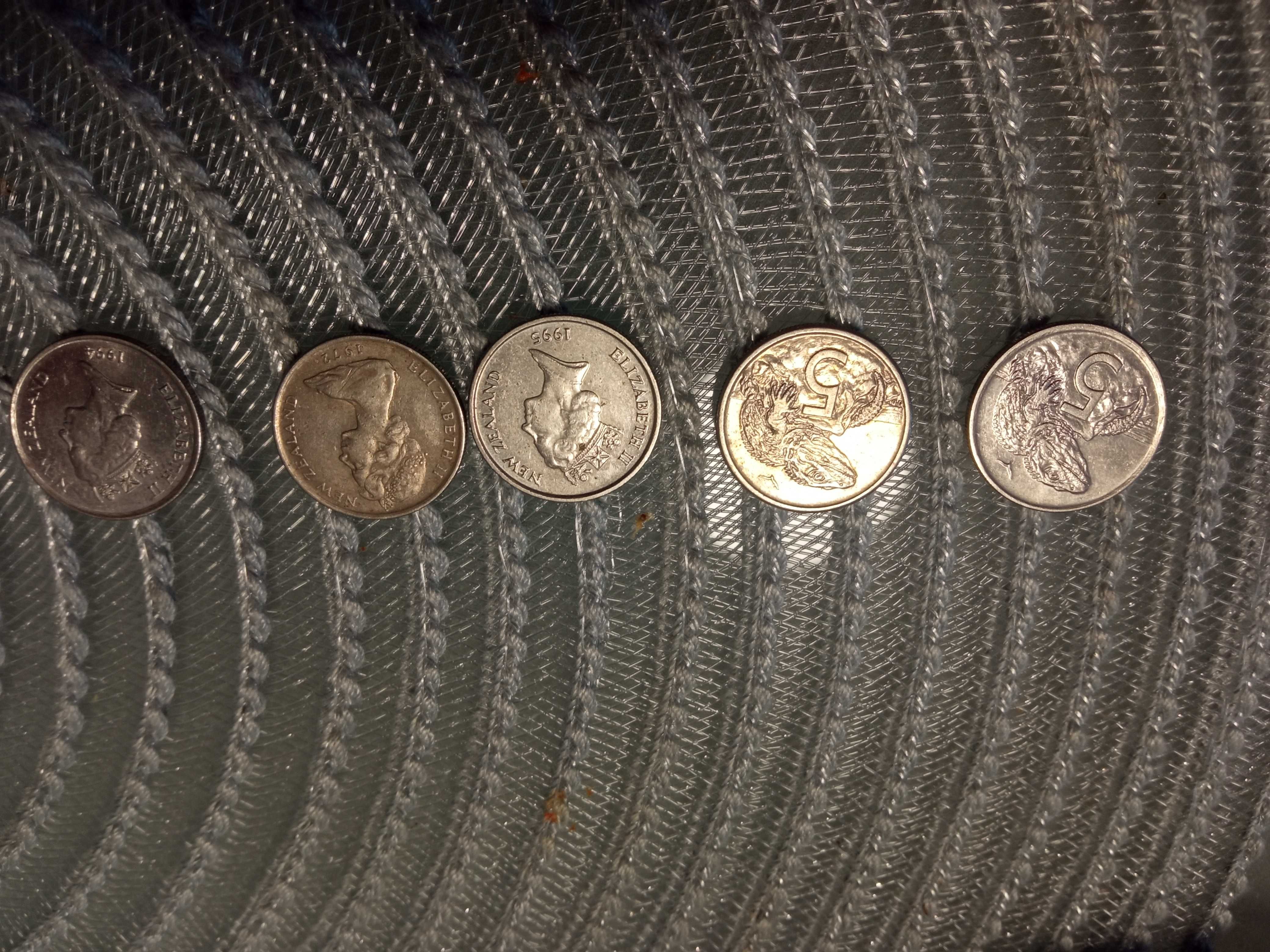 Monety Nowa Zelandia - nominały 5,10,20,50 centów -11 sztuk