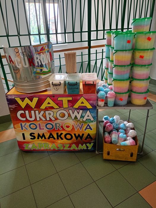 Wata cukrowa kolorowa i smakowa