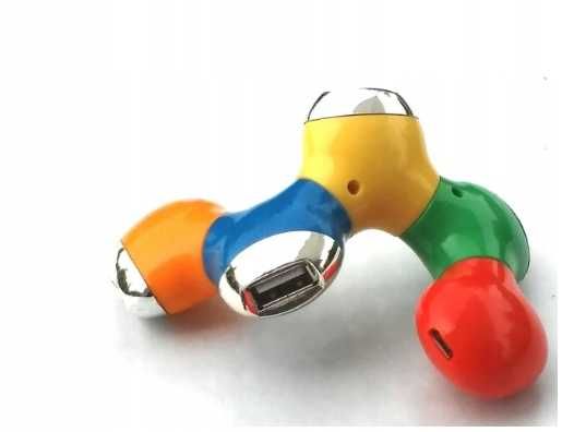 HUB 4-portowy rozdzielacz USB Obrotowy Kolorowy