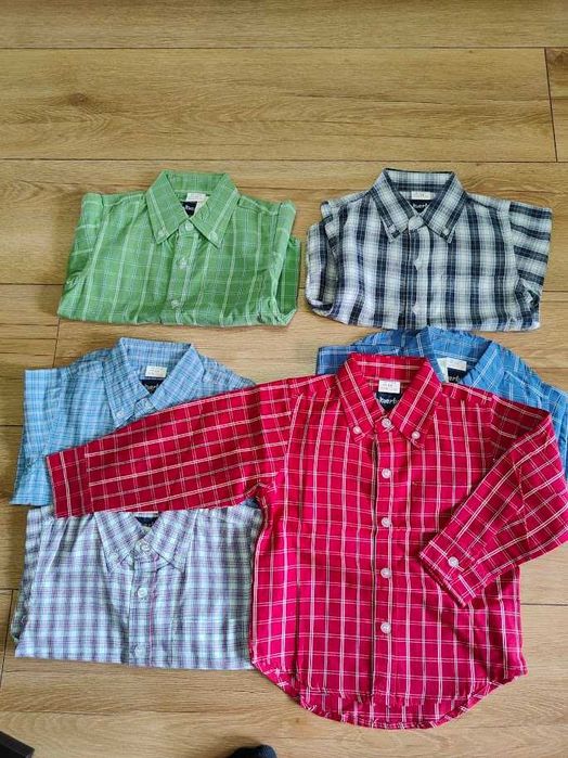 kolorowe koszule w kratkę bawełniane  98 cm