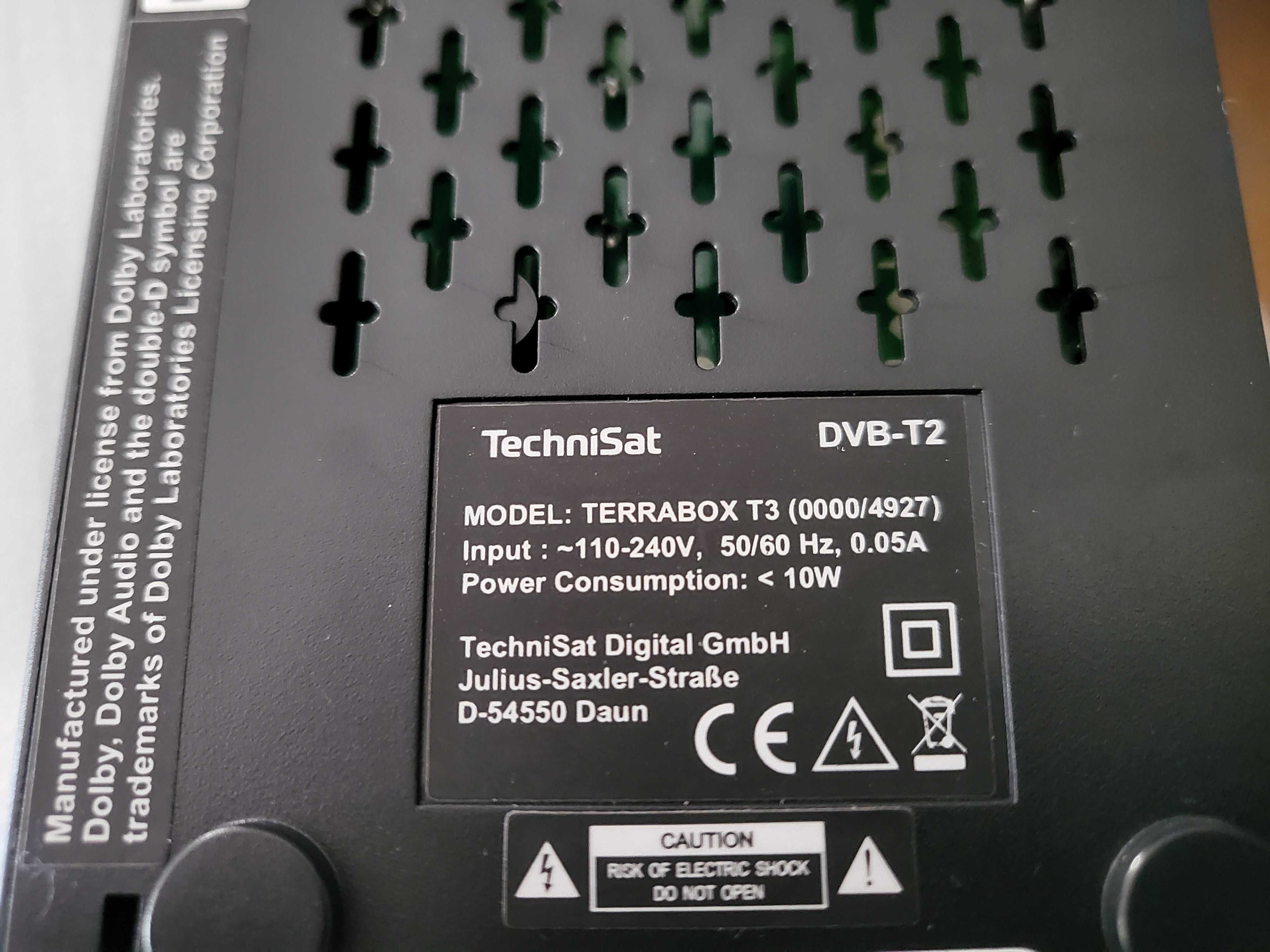 Dekoder tuner TechniSat TERRABOX T3 DVB-T2 H.265 HEVC praktycznie nowy