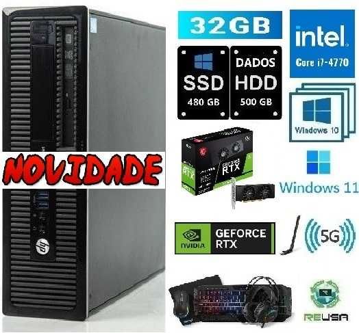 Novidade 2024! G1-4ªG-i7-3.4Ghz|32Gb|SSD+HDD|RTX-3050-6G-D6|5G|KIT|W11