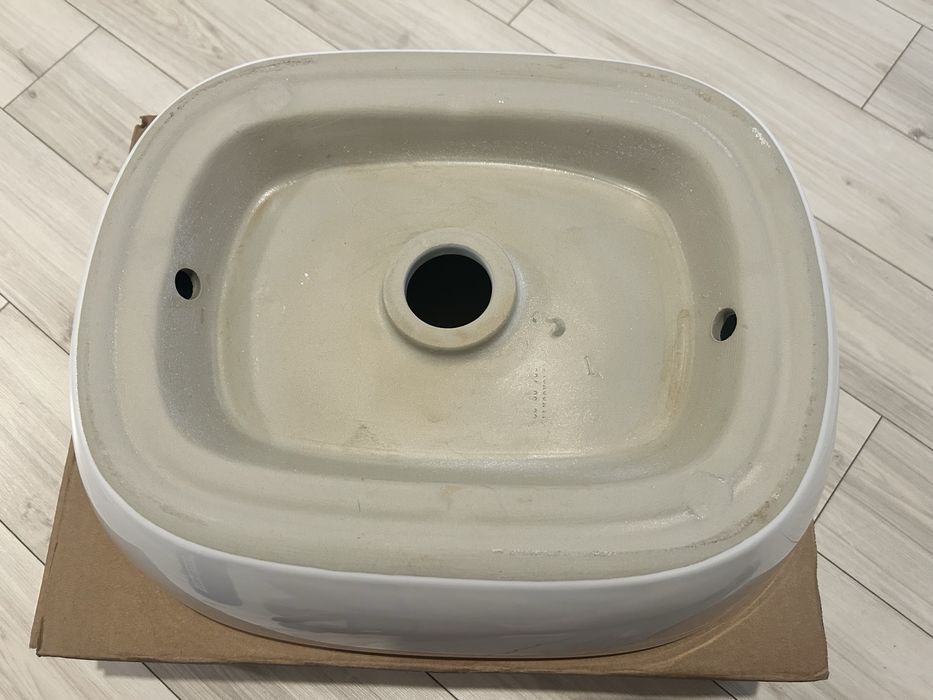 Jima umywalka nablatowa 46x37 cm owalna, biały połysk