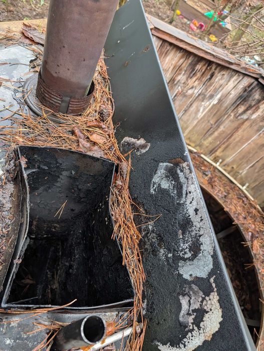 Balia ogrodowa drewniana z piecem wewnętrznym