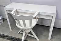 Toaletka Ikea Malm ze szkłem + krzesło obrotowe Ikea Feodor