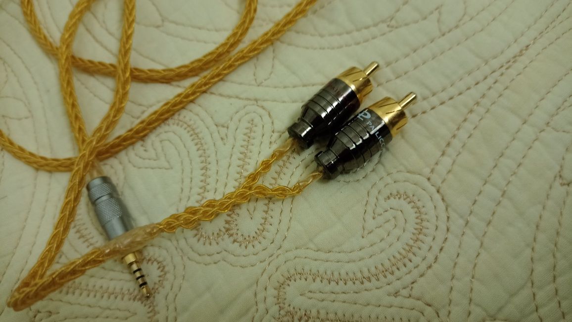 Кабель межблочный Hi-fi, Hi-End 2RCA-2.5мм балансный, косичка, серебро