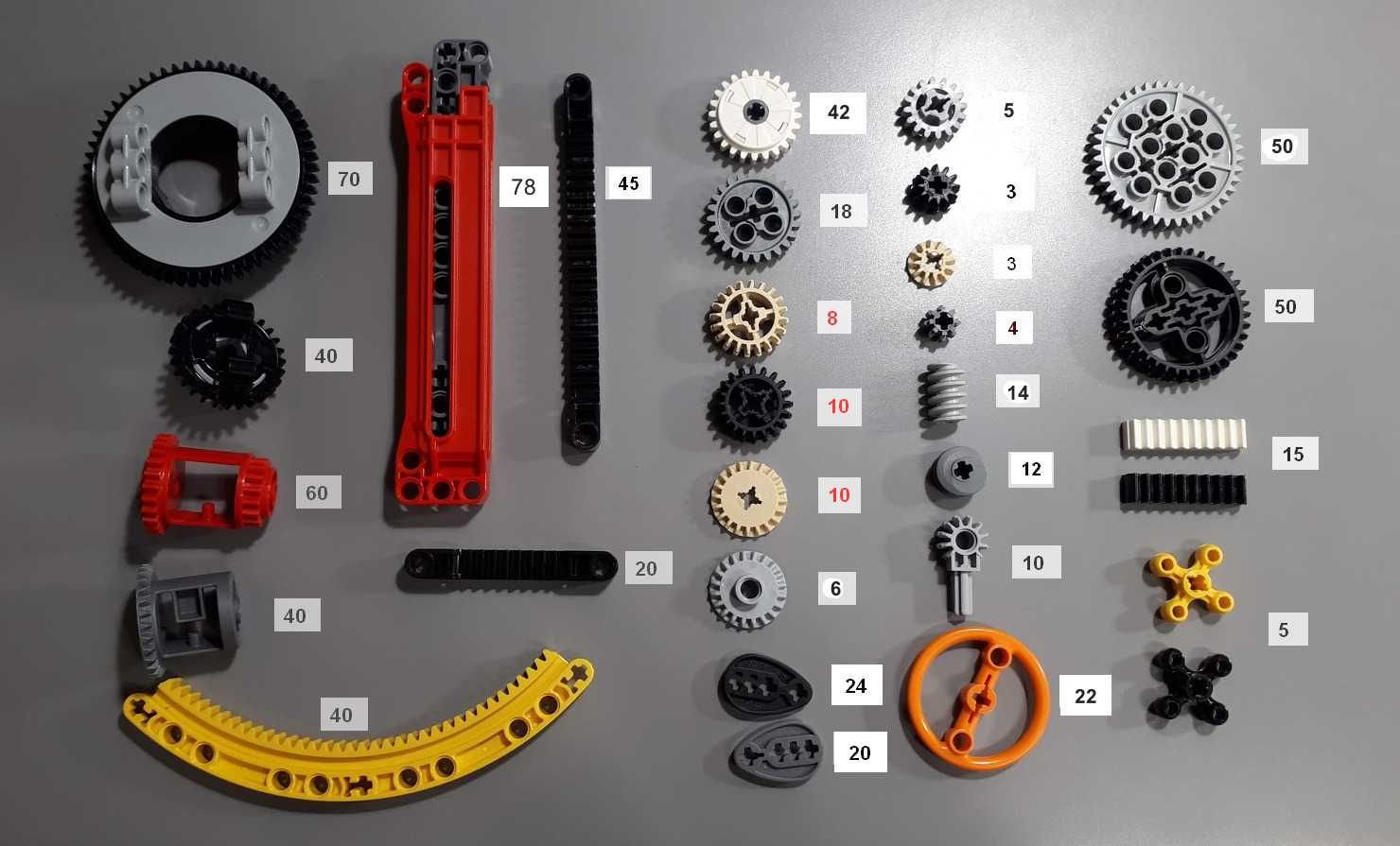 Детали Lego Technic - шестерни, гусеницы (оригинал лего техник)
