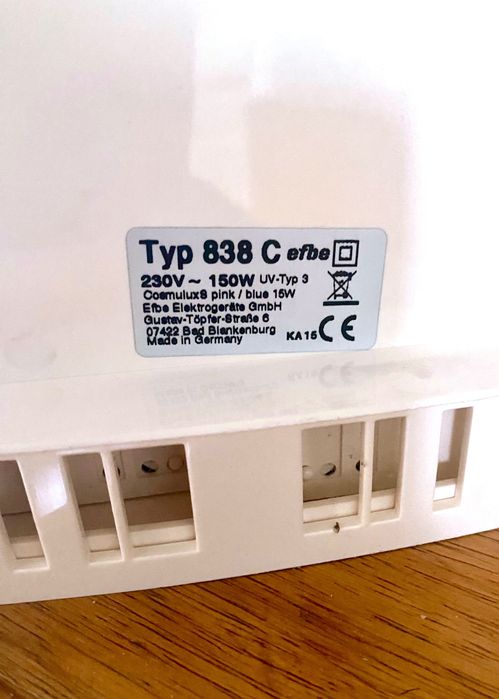 Efbe-Schott GB 838C Solarium do twarzy i dekoltu. UV Cosmetic, 150W