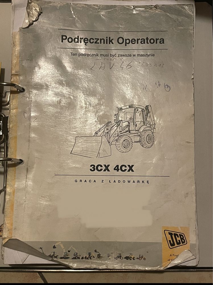 Podręcznik operatora/instrukcja JCB 3CX 4CX