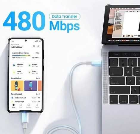 2 Cabos de carregamento Rápido USB-C para USB-C