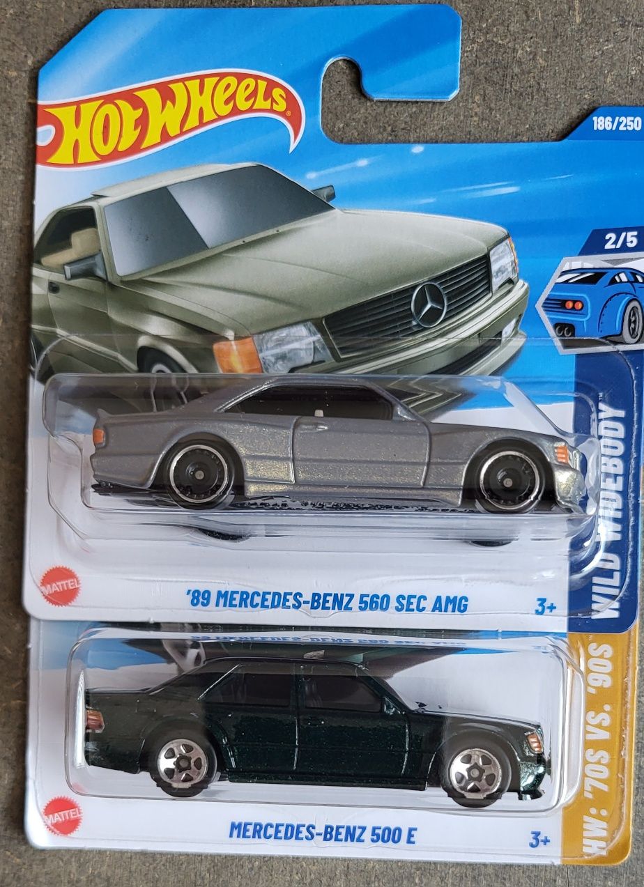 2x Hot Wheels 89 Mercedes-Benz 560 SEC AMG i 500E