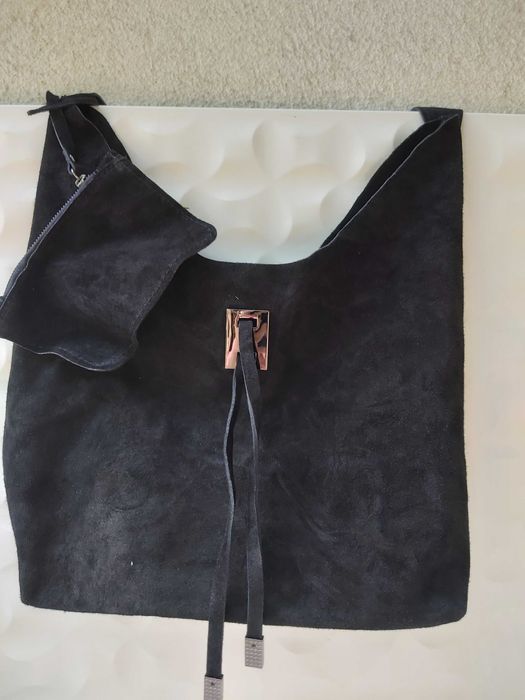 NOWA oryginalna zamszowa torebka worek CREOLE zamszowa czarna