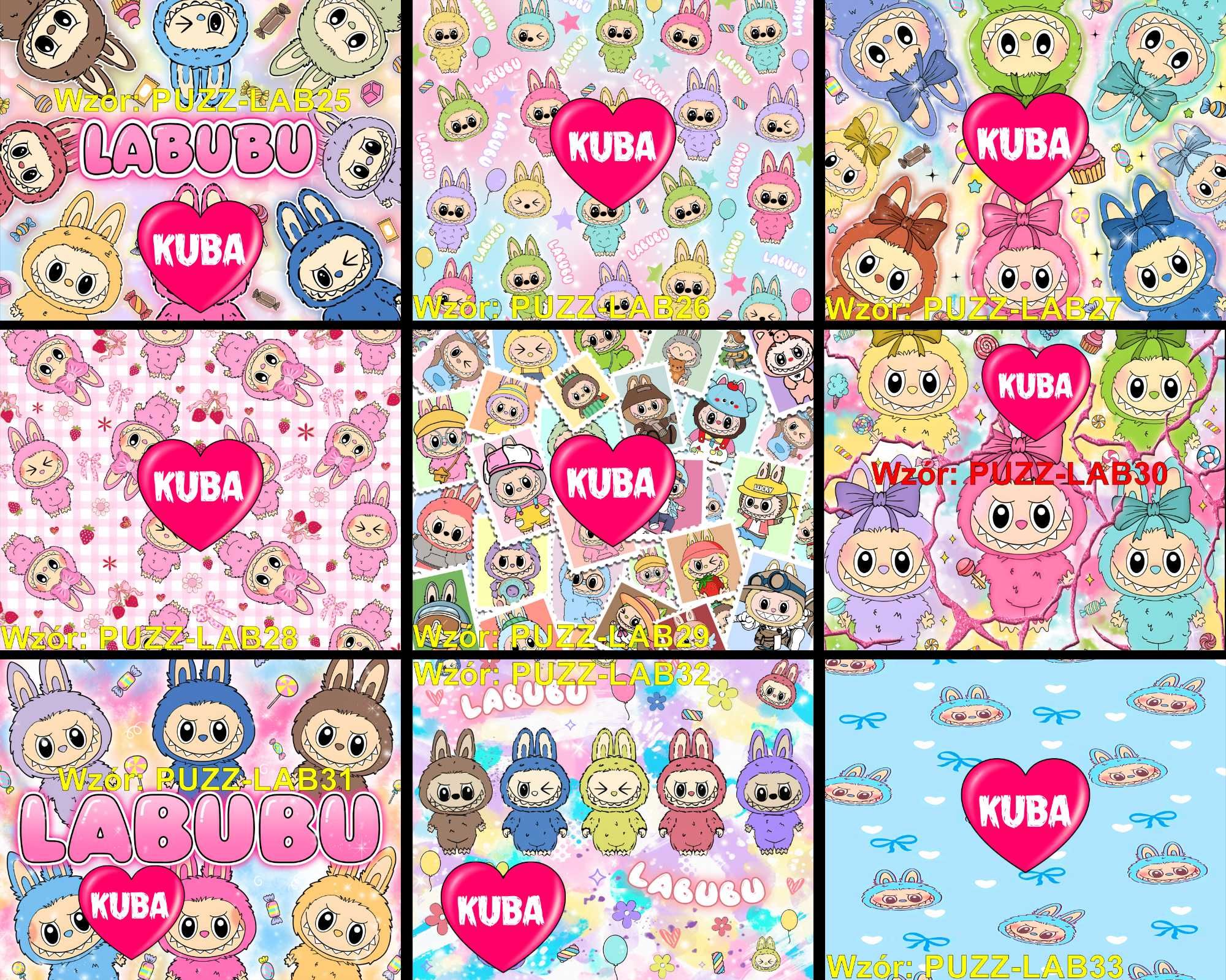 Puzzle A3 A4 LABUBU z imieniem personalizowane różne WZORY rozmiary