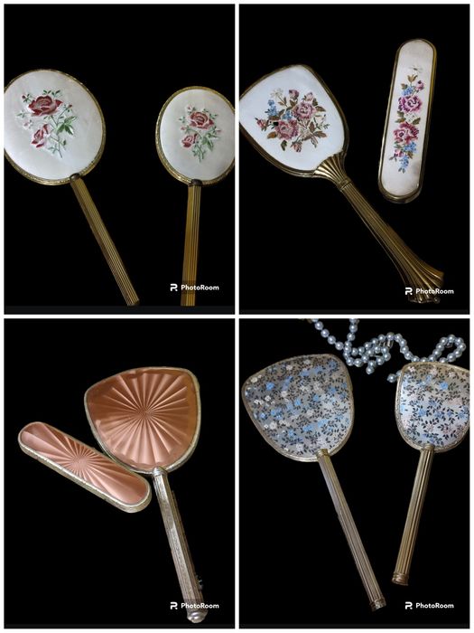 Вінтажний дамський туалетний будуарний набір дзеркало