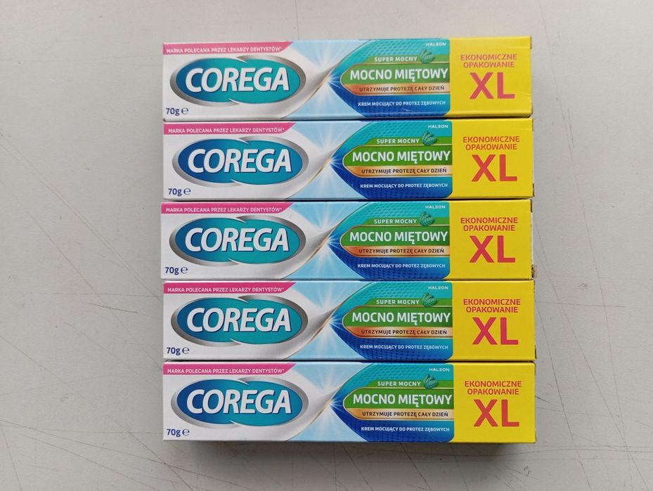 Corega Super Mocny Krem Klej do protez zębowych 70 g 5 szt.