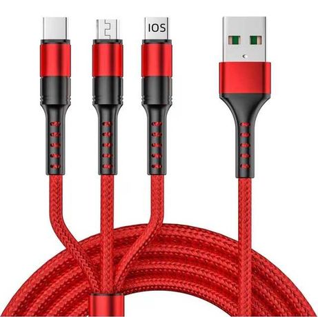 Зарядный кабель-переходник 3 в 1 USB Type-C Micro USB Lightning Apple