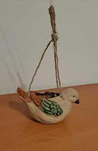 ceramiczna figurka ptaszka do powieszenia