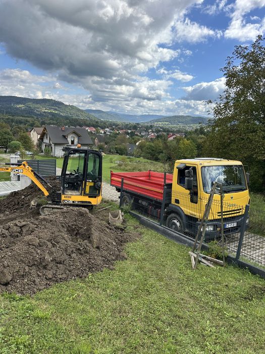Minikoparka 2t z operatorem – wykopy, niwelacje – Bielsko -Żywiec
