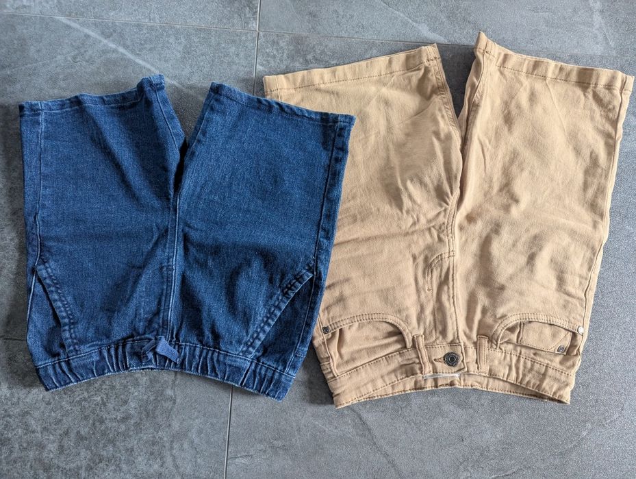 Dwie pary krótkie spodnie jeansowe rozm 134 z Sinsay