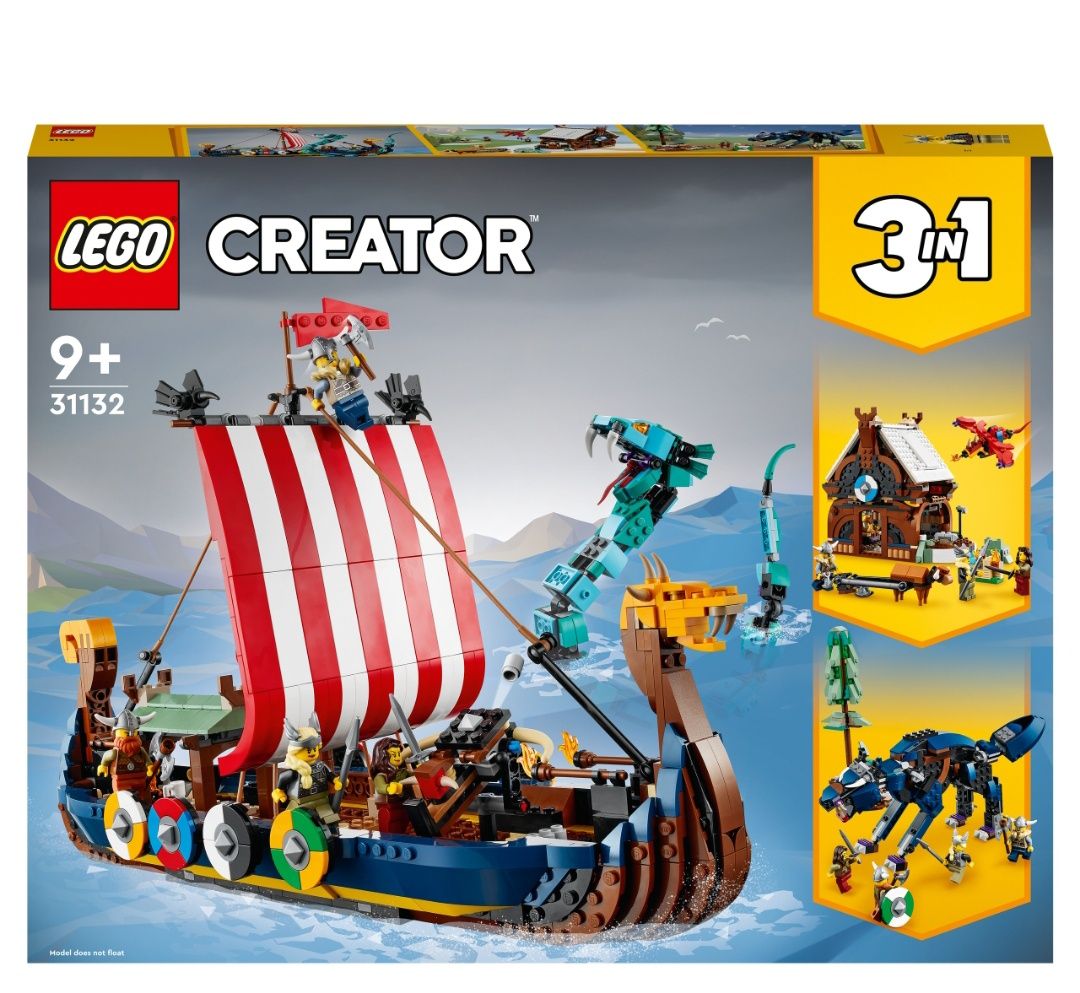 LEGO 31132 Statek wikingów i wąż z Midgardu nowe