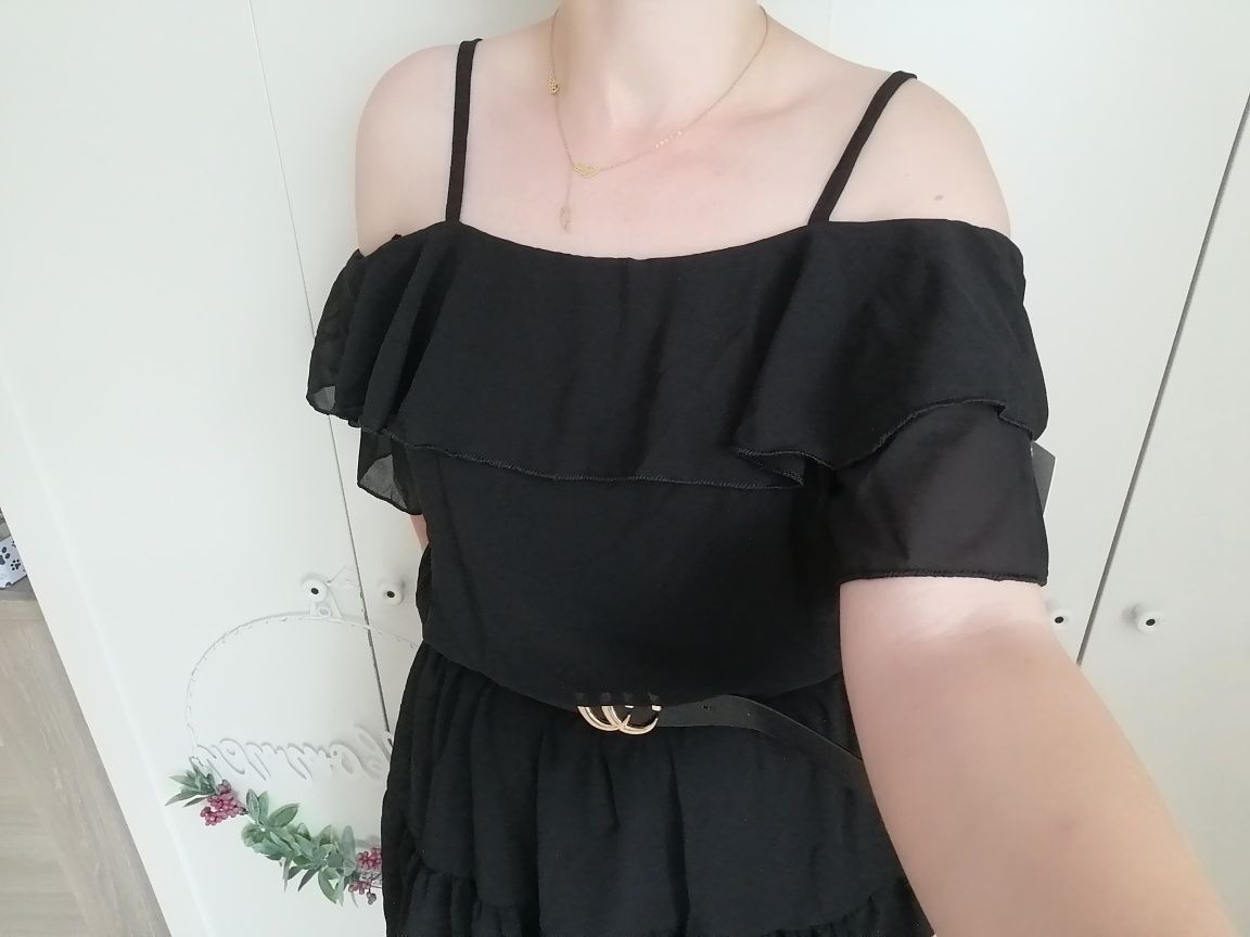 Czarna sukienka hiszpanka uni s m l