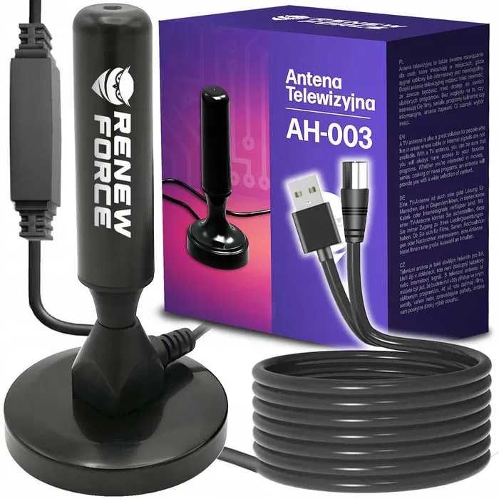 Mocna Antena TV Pokojowa Do Telewizji Naziemnej Aktywna 4K LTE 2szt