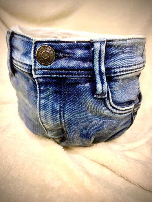 Кашпо под цветы, подарок, джинсовий  горщик  для квітів