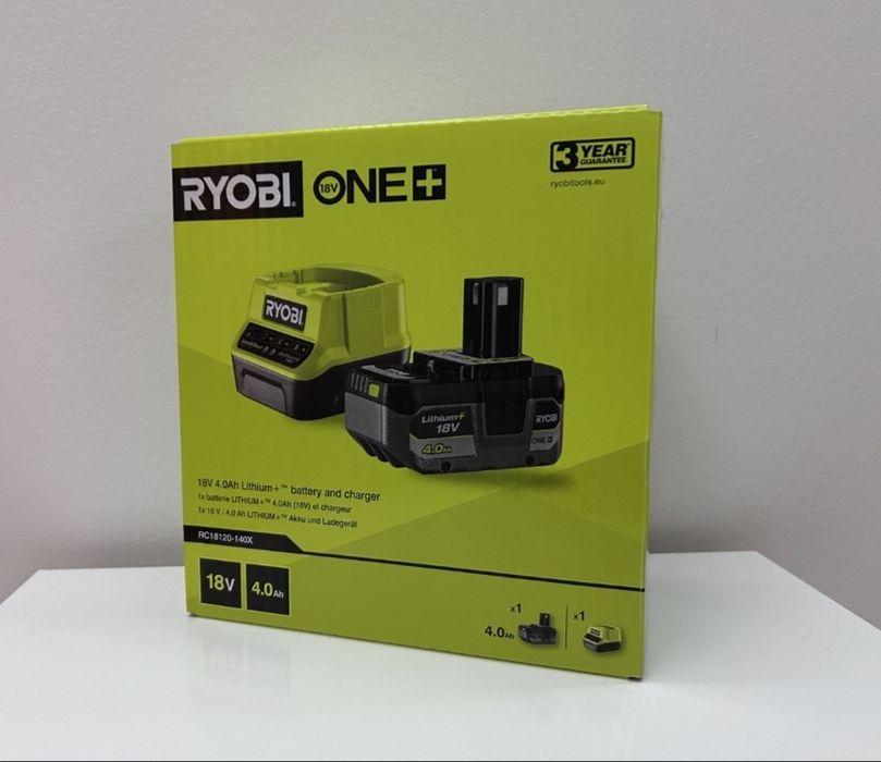 RYOBI - Ładowarka + Bateria 4.0Ah.