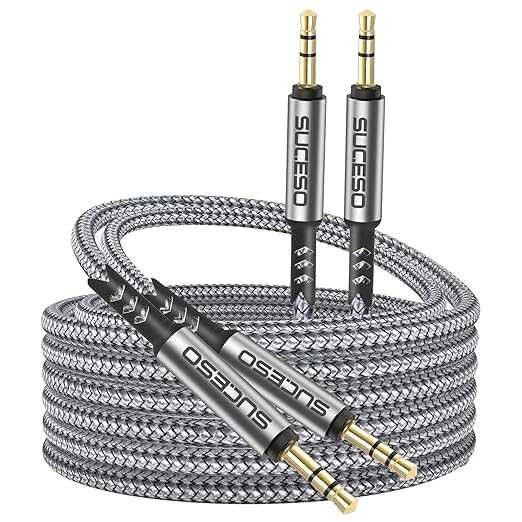 Cabo nylon TRSS Jack 3.5mm 3 pinos macho-macho. Suporta audio