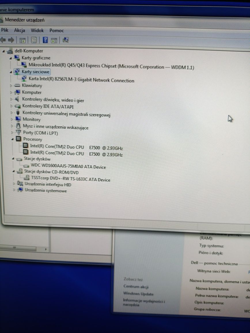 Tani mały Dell 2x2,93GHz win7 6gb ram 160gb hdd