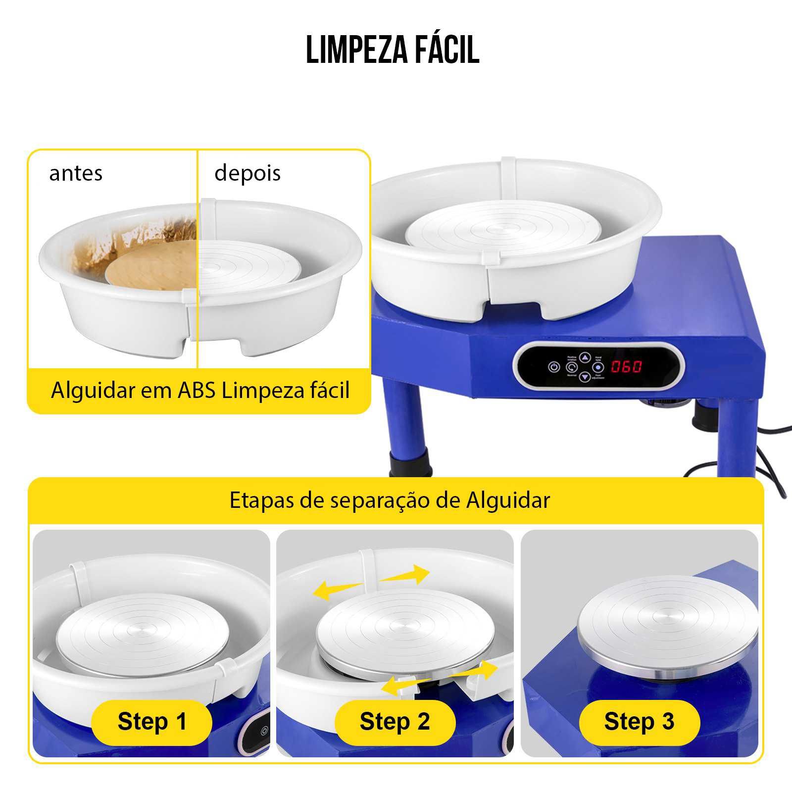 Roda de oleiro / olaria / Roda cerâmica LCD - ENVIO GRÁTIS - V4