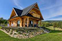 Domek w górach TARAS KOMINEK SAUNA chata z bali do 11 osób ZAWOJA góry